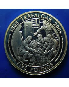 Gibraltar 	 5 Pounds	2005	 Dying Nelson surrounded by other officers – Silver