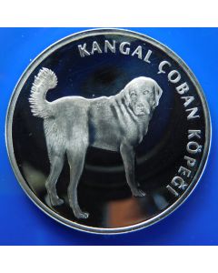Turkey 	 20 New Lira	2005	 - Turkish Kangal Dog - Proof / Silver Low Mintage