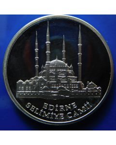Turkey 	 20 New Lira	2005	 - Edirne Selimiye Mosque - Silver / Proof