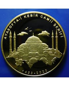 Turkey 	 20 Lira	2020	 Grand Hagia Sophia Mosque – Gold plated