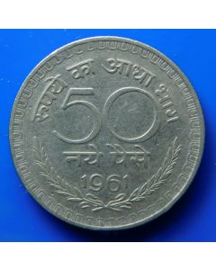 India-Republic	 50 Naye Paise	1961	 - Calcutta mint