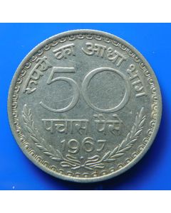 India-Republic	 50 Paise	1967	 - Type 1, Bombay mint