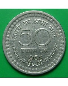 India-Republic	 50 Paise	1968	 - Type 2, Calcutta mint