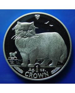  Isle of Man 	 Crown	1989	 Persian cat / Silver
