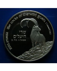 Israel 	2 New Sheqalim	2000	 - Wild goat, and acacia tree 