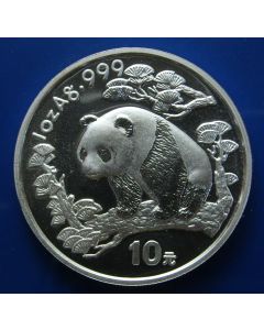 China	 10 Yuan	1997	 - Panda on thick branch - Proof / Silver