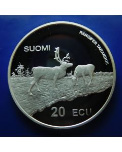 Finland 	 20 Ecu	1998	 Reindeer – Silver / Proof