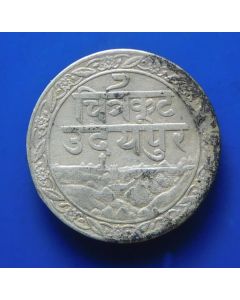 India - Princely States – Mewar,	 Fatteh Singh	 1/16 Rupee	1928	 Fatteh Singh